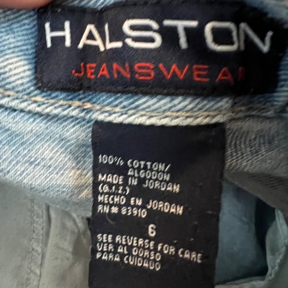 Vintage Halston Jeanswear stonewash lightwash high waisted midi denim shorts sz6 - Picture 4 of 4